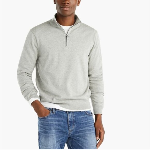 J. Crew Men's Cotton Half-Zip Pullover Sweater Navy Blue M - Picture 10 of 11